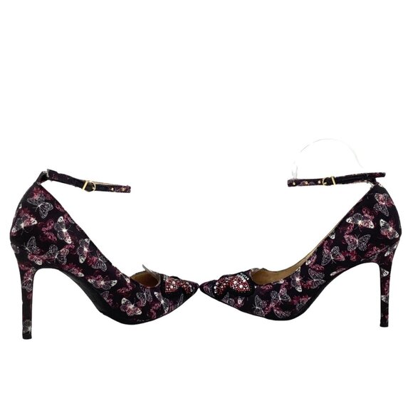 Libby Edelman 6.5 Holly Butterfly Embellished Pointed Toe Stiletto Heels Pumps - Picture 6 of 12